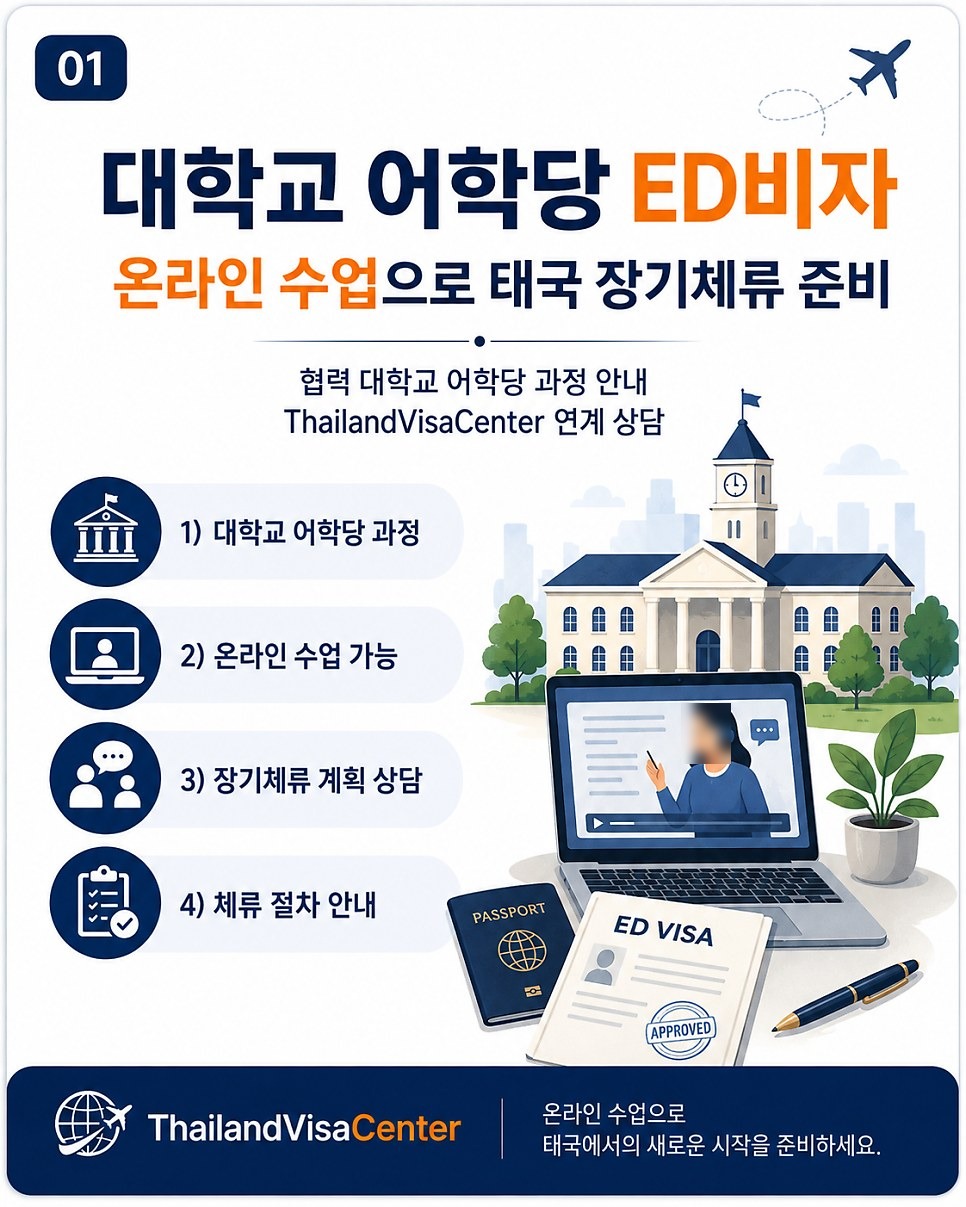 태국 대학교 어학당 ED비자, 1년 체류에 은행 통장까지! 준비물 4가지와 우본 일정