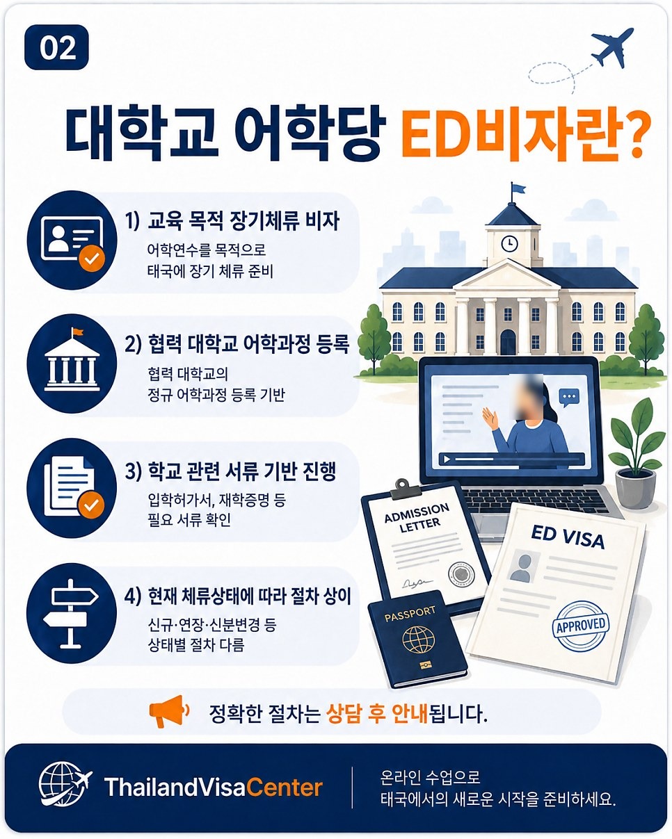 대학교 어학당 ED비자 안내 이미지