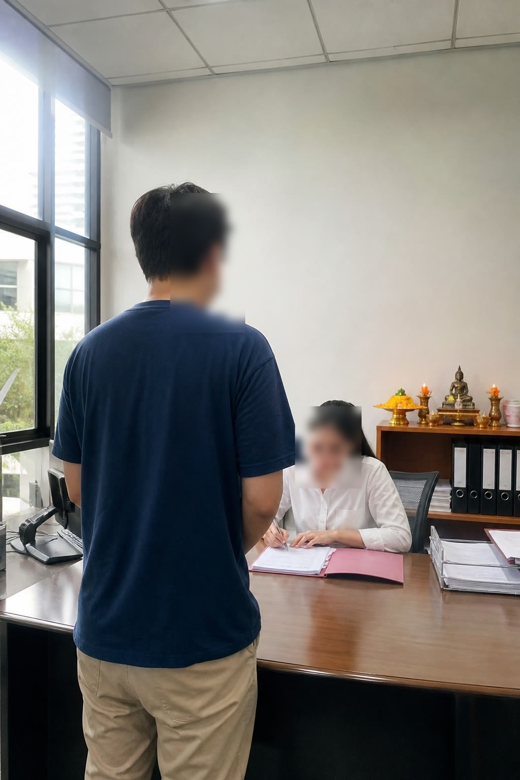 회사 방문 사진 촬영 모습